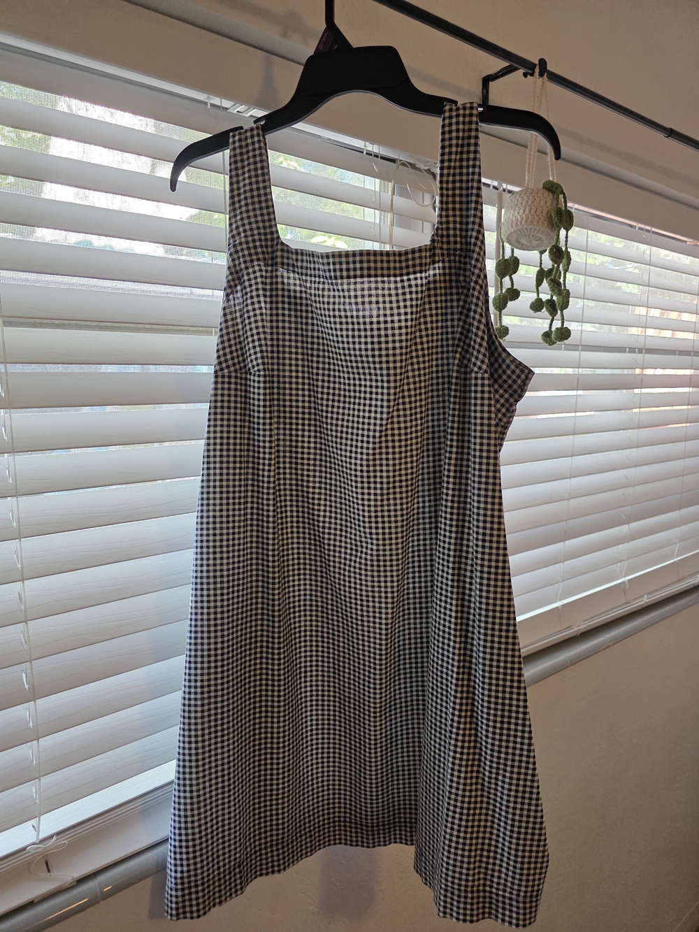Black & White Gingham Square-Neck Sundress